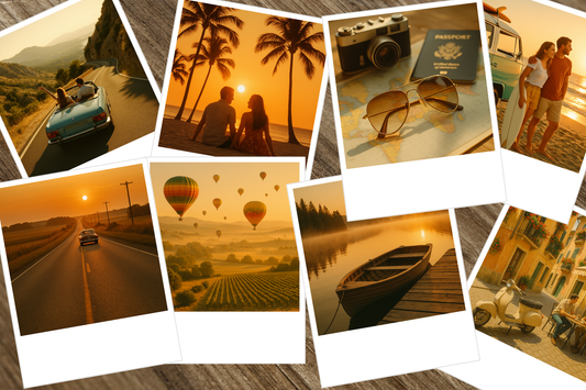 12x Magnetische Retro-Prints im Polaroid Stil 7x9cm